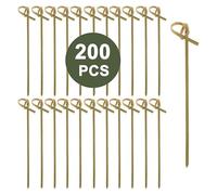 200 pics à cocktail en bambou ¿ Pics écologiques pour apéritifs, barbecues et fêtes ¿ Brochettes de 12 cm
