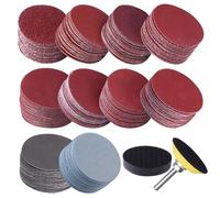 200 Pièces 50mm 2 Pouces Disque De Ponçage Disques De Ponçage 80-3000 Papier Grain Avec 1 Pouce Plaque De Tampon De Polissage Abrasif + 1/4 Pouce Tige Pour Rotatif