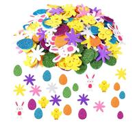 200 Pièces Autocollants de Pâques, P Autocollants de PâquesAutocollants Mousse Stickers, Oeuf de Lapin Poussin Fleurs Gomettes, pour Artisanat, Décoration de la Maison, Bricolage, Scrapbooking