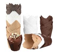 200 Pièces Caissette Muffins Papier, Caissettes Cupcake Taille Standard | Naturel & Non Blanchi, Moule Muffins Papier Tulipe pour Cuisson Mariage, Anniversaire, Fête