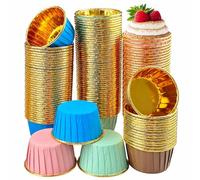 200 Pièces Caissettes Cupcake, 4 Couleur Caissette Muffins Papier, Papier Muffin Cuisson, Moule Cupcake Papier, Caissettes Muffins Convient pour Anniversaires Fêtes Mariages Célébrations Anniversaires