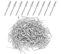 200 pièces de rivets aveugles en aluminium, 4 x 10 mm à bride, rivets pop argentés, rivets aveugles pour bâtiments, navires, voitures et meubles
