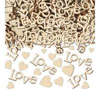 200 Pièces Décoration Table Mariage, Confettis Coeurs en Bois pour Mariage, Fiançailles, Anniversaire, Banquets et Saint-Valentin