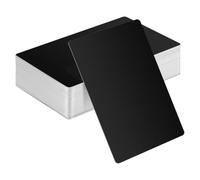 200 Pièces Ébauche Carte de Visite Aluminium Noir | Surface Métallique Vierge Lisse et Réfléchissante, Adaptée aux Ingénieurs, Recherches, Ateliers Industriels et Plaques