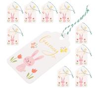200 Pièces Étiquettes Suspendues Lapin Coloré, Papier Décoratif | Carton Léger Cordelette, Style Cartoon, pour Embellissement, Marque-pages et Fêtes de Pâques