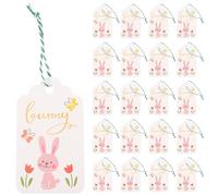 200 Pièces Étiquettes Suspendues Lapin Colorées en Papier | Décoratives, Légères, Forme Cartoon, Corde, pour Pâques et Activités Créatives