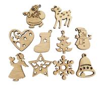 200 Pièces Pièce en Bois de Noël Beige pour Bricolage Décoratif | Décoration Festive, Forme Mignonne, Usage Voiture et Anniversaire, Lot en Panneau, Style Style Aléatoire