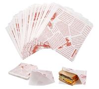 200 Pièces Sacs à Hamburgers en Papier, 15 x 15 cm Papier Fromage | Sachet Sandwich Papiers, Sac en Papiers Triangulaire pour Emballage Alimentaire, pour Sandwich Burger