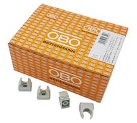 200 raccords rapides Bettermann M16 | Serre-tuyaux | Attaches pour tuyaux | Empilables | Gris clair | 16 mm | 200 pièces