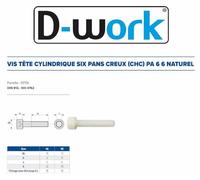 200 Vis Métaux Tête Cylindrique 6 Pans Creux CHC 6 x 25 mm - DIN 912 - Polyamide - D-Work