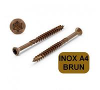 200 vis terrasse inox A4 brunie tête réduite décorative Torx TX25 autoforeuse - Dimensions: 5 x 50 mm