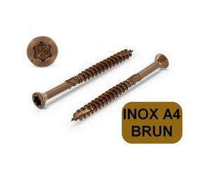 200 vis terrasse inox A4 brunie tête réduite décorative Torx TX25 autoforeuse - Dimensions: 5 x 80 mm