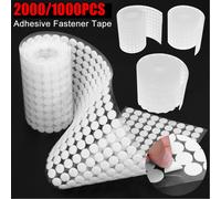 2000/1000 paires de ruban de fixation auto-adhésif 10/15/20mm points collants ruban de fixation à crochet et boucle colle forte ruban rond autocollant 10mm