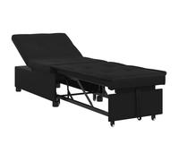 200151& Canapé-lit 3-en-1,Lit banquette,convertible, design dépliant en tissu noir