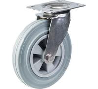 200mm 8" stainless steel castor grey rubber, swivel, 820kg, set of 4