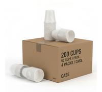 200pcs Gobelets à café Jetables, Gobelet cafe Jetable Blanc, Carton de Qualité pour boissons chaudes et froides, Gobelets Carton Boissons Chaudes pour Cliniques dentaires, Bureau, Cafés 205ml