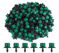 200pcs Goutteur Irrigation Réglable, EBANKU 1/4'' Système Dirrigation Goutte à Goutte Micro Flow Drip Head Buses de Brouillard Dirrigation pour Jardins Potagers ou Massifs de Fleurs (Vert foncé)