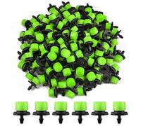 200pcs Goutteur Irrigation Réglable, EBANKU 1/4'' Système Dirrigation Goutte à Goutte Micro Flow Drip Head Buses de Brouillard Dirrigation pour Jardins Potagers ou Massifs de Fleurs (Vert)