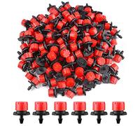200pcs Goutteur Irrigation Réglable, EBANKU 1/4'' Système Dirrigation Goutte à Goutte Micro Flow Drip Head Buses de Brouillard Dirrigation pour Jardins Potagers ou Massifs de Fleurs (Rouge)