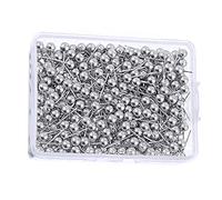 200pcs punaises à tête Ronde en Plastique punaises à tête de Carte punaises à Dessin punaises de Carte pour Tableau à épingles punaises (Argent)