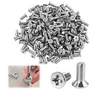 200pcs Vis à Tête Fraisée M3 x 8 mm en Acier Inoxydable, Vis à Six Pans Creux en Acier Inoxydable, Six Pans Creux avec 2 Têtes Hexagonales Inox pour Mécanique, Meubles, Bricolage et Construction