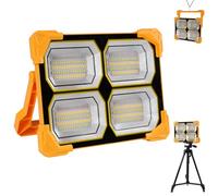 200W projecteur led rechargeable,Chantier Portable Solaire projecteur led extérieur rechargeable 20000mAh lampe rechargeable usb 5 Modes Projecteur Led Lampe de Travail Pour Camping, Chantier