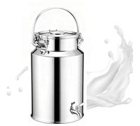 201 Pot a Lait Inox Bidon De Transport De Lait De Ferme 3/5/10/15 Litres Bidon De Baratte À Lait Pot Seau À Vin Baril Seau À Eau Huile Réservoir À Thé Avec Couvercle Scellé,capacity2-10L