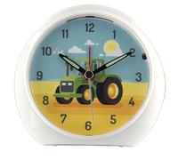 20113-00-EUROTIME Réveil à quartz pour enfant avec trotteuse silencieuse et cadran à motif tracteur, répétition du réveil et éclairage LED
