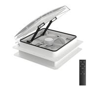 2012 Ventilateur de Toit 12V(24V Max) pour Camping-Car, Lanterneau 400 mm avec Télécommande, Flux d'Air Réversible, Ventilation Ultra Silencieuse, Couvercle Transparent Anti-UV