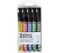 [201211] Pébéo Set de 5 Acrylic Marker Assortiment Primaire Pointe Ronde 1,2 Mm