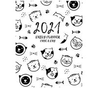 2021 Daily Planner Page A Day: Large Daily Planner 2021 For Cats Lovers , Daily Calendar Organizer Journal Diary , Pretty Cat Cover Design