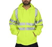2023 Sweat à Capuche Veste Homme Veste De Travail Réfléchissante à Capuche pour Homme Fermeture éClair Veste De Sécurité pour Chantier Grande Taille Sweat Zippé Homme Automne Hiver Chaud Veste