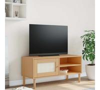 "2024 "cloris Armoire TV SENJA aspect rotin brun 106x40x49 cm Bois de pin - Armoires TV CHY67385418