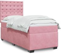2024 Meubles Lit Boxspring avec matelas Rose 100x200 cm Velours Lits classiques 1468529