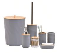 2024 Nouveau design, Ensemble d'accessoires de salle de bain de luxe 7 pièces, comprenant un distributeur de savon, un porte-savon, un porte-brosse de toilette, un porte-brosse à dents, une boîte à co