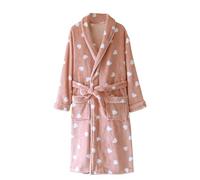 2024 Peignoir Polaire Femme Hiver Chaud Robe De Chambre Femmes Polaire Longue Peignoir Robe d'Interieur Hiver Chaude Doux Microfibre Flanelle Vêtements de Détente Doux et Douillets Vêtement de Nuit