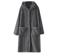 2024 Peignoir Polaire Femme Hiver Chaud Robe De Chambre Femmes Polaire Longue Peignoir Robe d'Interieur Hiver Chaude Doux Microfibre Flanelle Vêtements de Détente Doux et Douillets Vêtement de Nuit