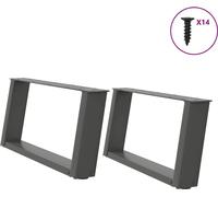 "2024 "Pieds de table basse modernes en forme de U 2 pcs. Anthracite 60x(30-31) cm Acier - Pieds de table FR8011600