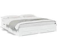 2025 Cadre de lit moderne avec sommier à lattes - Cadre de lit avec tiroirs blanc 180x200 cm Bois composite - Lits classiques,Design 2074634 2parcel