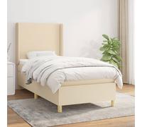 2025 Cadre de lit moderne avec sommier à lattes - Lit boxspring avec matelas Crème 90x200 cm Tissu - Lits classiques,Design 6645755 5parcel