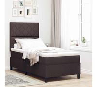 2025 Cadre de lit moderne avec sommier à lattes - Lit boxspring avec matelas Marron foncé 90 x 190 cm Tissu - Lits classiques,Design 4276154 4parcel
