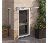 2025 cloris Auvent de porte Gris et transparent 122x90 cm Polycarbonate - Auvents Sale2735858 1parcel