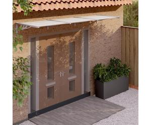 2025 cloris Auvent de porte Gris et transparent 358,5x90 cm Polycarbonate - Auvents Sale7878828 1parcel