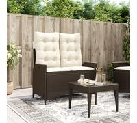 2025 cloris Banc de jardin Réglable avec coussins Marron Poly rotin - Bancs de jardin Sale1115785 1parcel