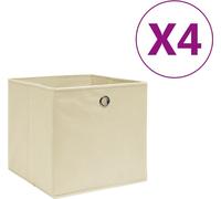 2025 cloris Boîtes de rangement 4 pcs. Non tissé 28x28x28 cm Crème - Caisses de jardin Sale3737118 1parcel
