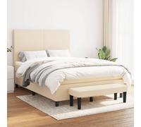 2025 cloris Cadre de lit incl. sommier à lattes - Lit boxspring avec matelas Crème 140x200 cm Tissu - Lits classiques Sale8182583 6parcel