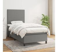 2025 cloris Cadre de lit incl. sommier à lattes - Lit boxspring avec matelas Gris foncé 90x190 cm Tissu - Lits classiques Sale5443887 4parcel
