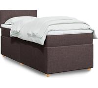 2025 cloris Cadre de lit incl. sommier à lattes - Lit boxspring avec matelas Marron foncé 90x200 cm Tissu - Lits classiques Sale1805956 5parcel