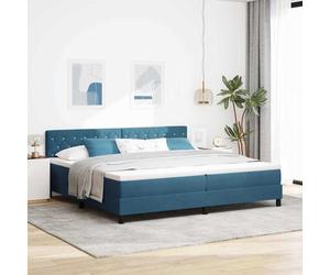 2025 cloris Cadre de lit incl. sommier à lattes - Lit boxspring avec tête de lit bleu foncé 200 x 200 cm velours - Lits classiques Sale9030671 6parcel