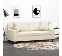 2025 cloris Canapé 2 places avec coussins décoratifs Crème 140 cm Similicuir - Canapés classiques Sale6143287 2parcel